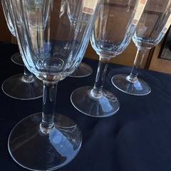 Vintage Dansk Designs FRANCE IHQ 8.5″ Optic Panel Crystal Wine Glasses set of 6