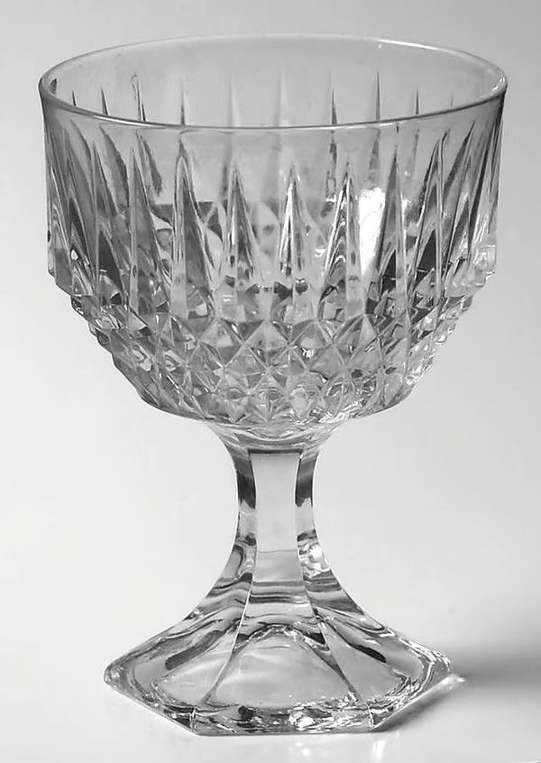 Fostoria Crystal Stratton Pattern Champagne Sherbet Glass 5 3/8″, Set of 6, VTG