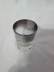 MCM Vitreon Queen’s Lusterware Silver Fade Bar Set w/ Chrome Rack