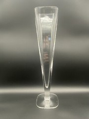 15.5” Vintage Nachtmann Square 24% Lead Crystal Vase Clear Acid Etched Germany