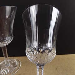 2 St. Louis Crystal Apollo Clear Water Goblets Glasses 7.5″ Tall VGC France