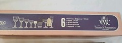 6 Vtg MCM French Diamond Cut Crystal Liqueur Glasses by VMC Rims France Cyrano