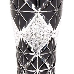 Edo Kiriko Saiho Glass Studio Black Beer Glass Japanese Cut Glass 6643MT