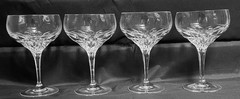 Set 4 Nachtmann DIAMANT Gorham DIAMOND-CLEAR Crystal Champagne 5 3/4″ EXCELLENT