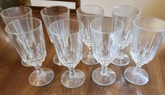 Set Of 8 Vintage Crystal Water Goblet Iced Tea Glass Wine Stem
