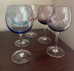 MARQUIS WATERFORD POLKA DOT WINE GLASSES MULTICOLORED GOBLETS~SET OF 5