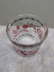Vintage Hazel Atlas Amish Folk Art Drinking Glass With Bird, Heart & Floral…