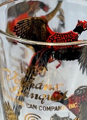 5 MCM Hazel Atlas pheasant glass hi ball Continental Can 1959 Veterans Banquet