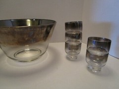 MCM Vitreon Queens Lusterware Crystal 12 Pc. Punch Set Stackable tumblers