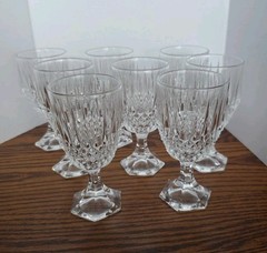Set Of 8 Gorgeous Vintage Fostoria Crystal Stratton Clear Wine Glass 5.5″H
