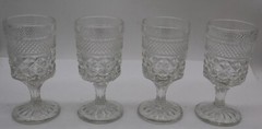 Vintage Set of 4 Anchor Hocking Wexford Goblet Small Drinking Glasses 5.5” Tall