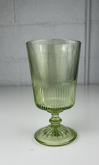 Martha Stewart Green Starburst Iced Tea Glass Beverage Water Goblet Stemmed