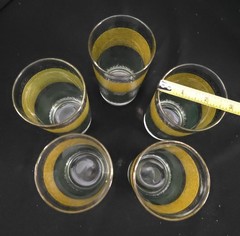 MCM Modern Glass Highball Tumblers Barware Lot (5) Continental Can Company 1960s