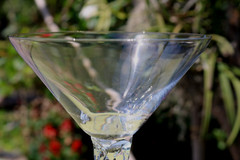 Large Martini Glass Textured Stem 7 5/8 » Tall Clear Crystal