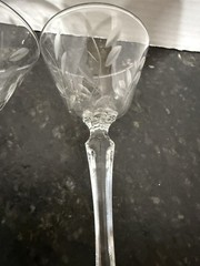 VTG Set 3 Libbey Priscilla Liquor Cocktail Glasses Cut Leaf Pattern 1950s