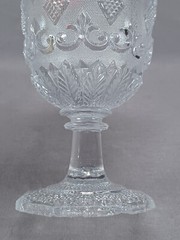 French Baccarat Pressed Flint Glass Diamond Sand Pattern Water Goblet Circa 1840