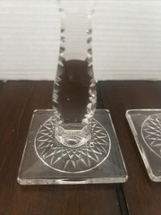 Edwardian Fry Co., Colonial Candleholders Elegant Vintage Crystal Clear Glass(2)