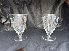 Vintage Cambridge Glass Crystal Oyster Cocktail Line Juice Paneled Optic Glass