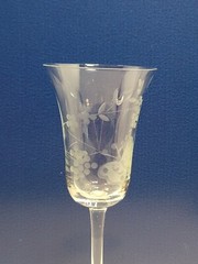 5 – Vintage Clear Floral & Butterfly Etched Wine Glasses