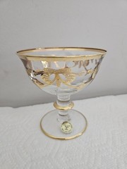 Vintage Vetri Artistici Decorati Real 24KT Gold Trim Glass Made In Italy