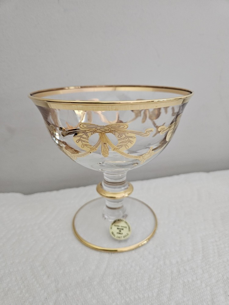 Vintage Vetri Artistici Real 24KT Gold Trim Glass