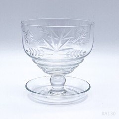 6-Piece Set Vintage Champagne Glasses With Floral Decor, Stackable | Handmade