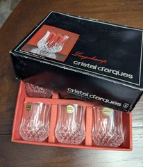 J.G. Durand Longchamp Cristal d’Arques 2 oz Crystal Set of 6 Shot Glasses New