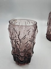 8 HTF Anchor Hocking TAHITI AMETHYST PURPLE Tumblers juice glass Imperial Bamboo