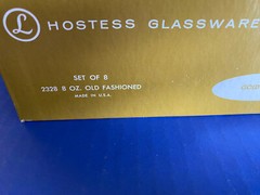 Vintage Hostess Libby Gold Maple Leaf 8 Oz Old Fashioned Glasses