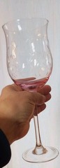 LENOX Heather Pink, Tulip Wine Glass, Blown Glass, Clear Stem, 8-7/8 Tall