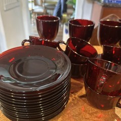 74 Vintage Duncan Miller Ruby Red/Anchor Hocking Royal Ruby Drinkware 65 Pieces