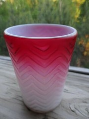 Mother of Pearl Phoenix Mt. Washington Glass HERRINGBONE RUBINA SATIN Tumbler