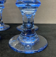 Libbey Sirrus Light Ice Blue Ribbed Wine Water Goblet Glasses 12oz Set of 4