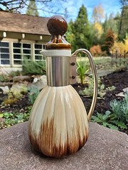 MCM Ombre Earthy Brown Beige Carafe Pitcher Gold Handle Cork Topper