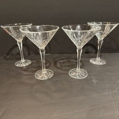 4 Fifth Avenue Portico Crystal Martini Glasses Margarita Retired EUC