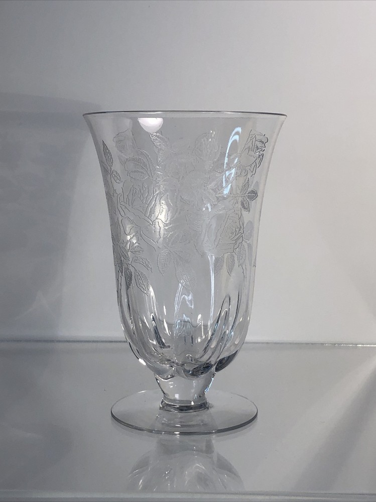 Duncan Miller Wild Rose Ice Tea Footed Glass