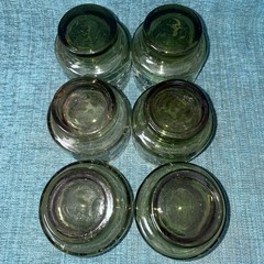 6 Vtg~Libbey~Avocado Green~Raised/Textured Ivy Leaves~8oz~3.35T Glasses(DR35)