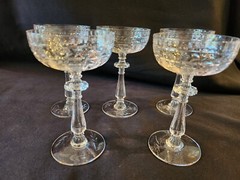 Libbey Rock Sharpe Crystal Frontenac Champagne /Sorbet Glasses