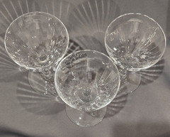 Vintage Crystal Coupe Champagne Cocktail Glasses, Optic Panel 4.5″ Tall Set/3