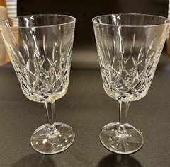 Gorham King Edward Water Goblet 7 1/8″ Lot Of 2 Cut Crystal EUC Vintage