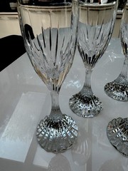 Set of 6 Baccarat Crystal Massena Champagne Flutes Glasses. 8 1/2 inches Tall