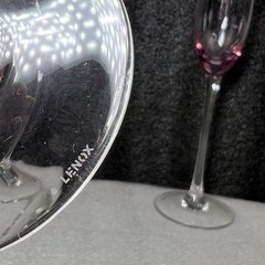 Lenox Etched Heather Pink Champagne Flutes Clear Stems 11” Retired Set Of 4