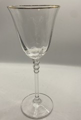 Mikasa Sonata Gold Rim Wine Glass Vintage Crystal 8″ Replacement USA