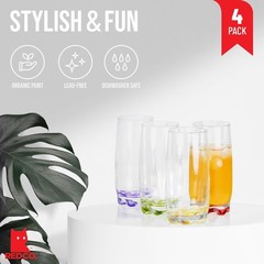 Vibrant Splash Highball Glasses, 13.25 oz – Set of 4