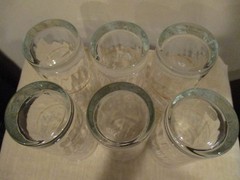 Pasabahce Circle of Art Glass, White Rose Tumblers, Turkey, 5.75″ T/12 oz (6pc)