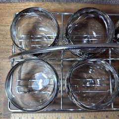 Set Lot 6 1960s Vitreon Queen Silver Fade Lusterware Roly Poly Glasses Ombre