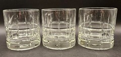 Set of 3 Anchor Hocking Tartan Manchester Old Fashioned Rocks Glasses 3.5″