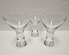 Lot 3 TRIBECA BUBBLE STEM Martini Glasses Weighted Base Southern Living At Home