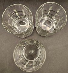 Set of 3 Anchor Hocking Tartan Manchester Old Fashioned Rocks Glasses 3.5″