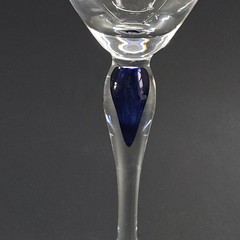 1 Cristal D’Arques SAPHIR TAILLE LANCE 7.75″ H Water/Wine Glass Blue Drop